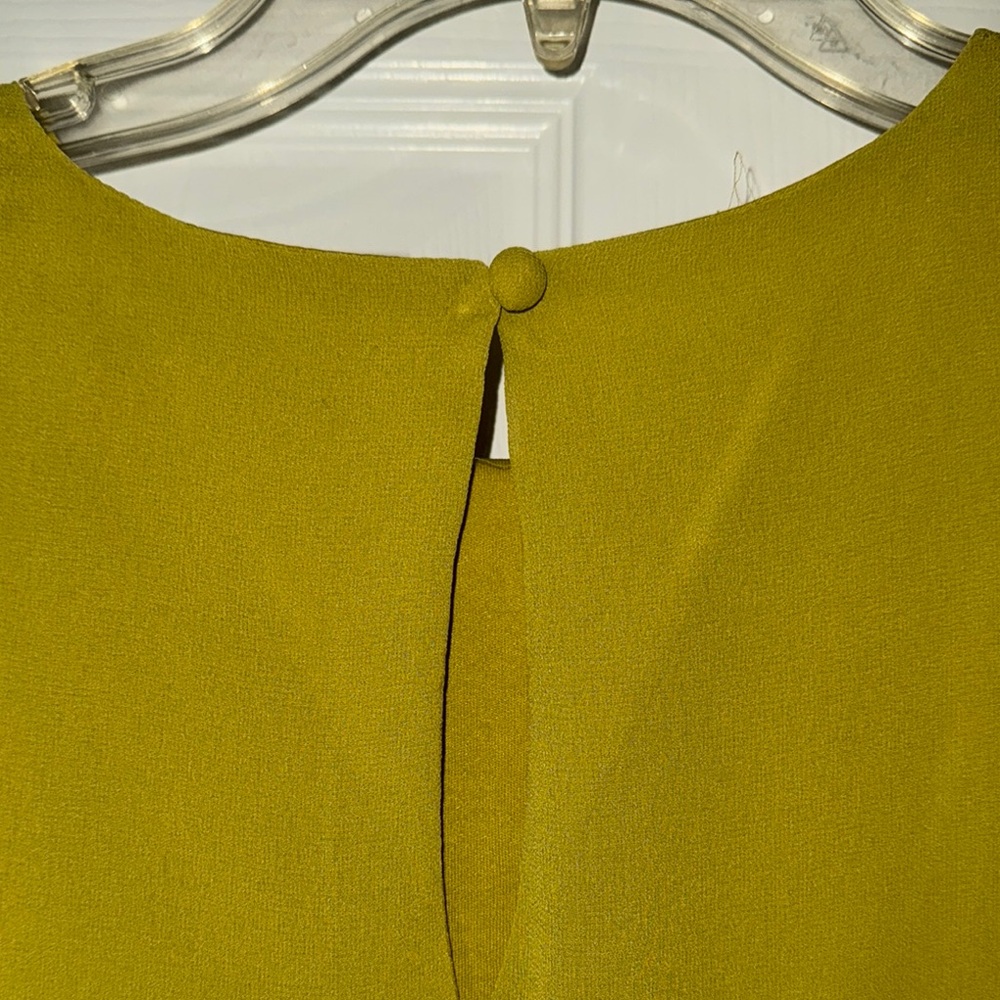 Green Ruffled Sheath Dress S